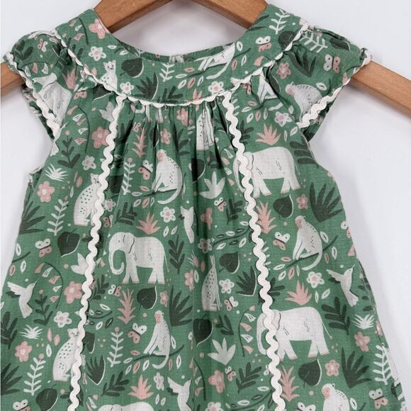 Baby Boden Jungle Print Dress in Green | Size 12-18 Months - Picture 4 of 6